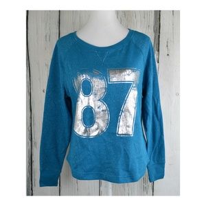 Aeropostale 87 Sparkle Fleece Sweatshirt Top